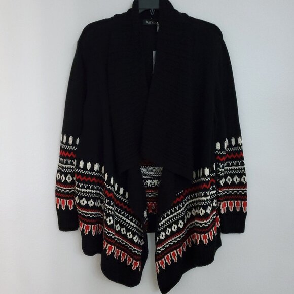 Lauren Ralph Lauren Plus Size Fair Isle Cotton Shawl Collar Cardigan Size 2X - Picture 3 of 16